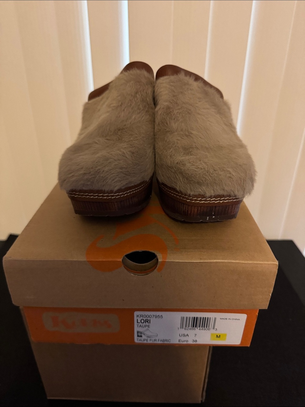 Kork-Ease Lori Taupe Fur Slip-On Clog